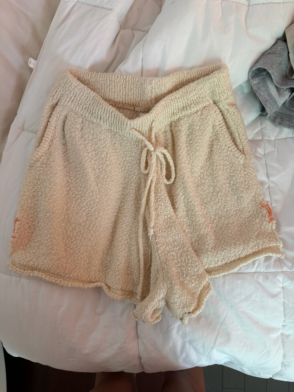 Cozy Knit Drawstring Short - Cream